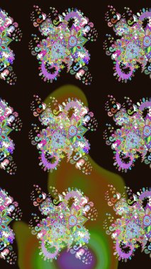 Doodle unsurları. Sorunsuz çiçek deseni kaydırma kağıt, davet, el ilanı, afiş veya Web sitesi Web sitesi arka plan duvar kağıdı için kullanılabilir. Elle çizilmiş Raster illüstrasyon.