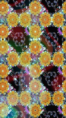 Tarafsız renklerde çiçekler. Hediye ambalaj kağıdı, tebrik kartları, posterler ve pankart tasarımı. Raster düz çiçekleri pürüzsüz desen.