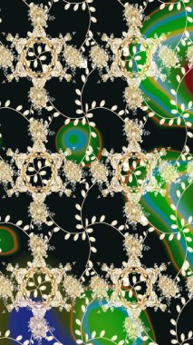 Küçük çiçekte güzel bir desen. Moda baskıları için zarif bir şablon. Küçük renkli çiçekler. Gri çiçekli bahar çiçekleri. Motley illüstrasyonu.