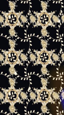 Küçük çiçekteki sevimli çiçek deseni. Siyah renkte çiçekler.