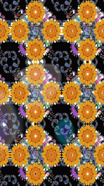 Küçük çiçekteki kusursuz desen. Güzel kumaş deseni. Raster illüstrasyonu. Güzel çiçek arkaplanı..