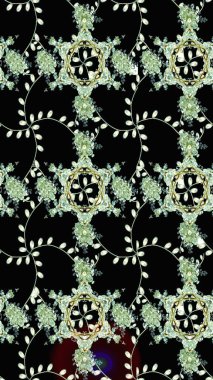 Raster dikişsiz çiçek deseni. Vadinin çiçekleri siyah ve nötr renklerde.