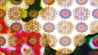 Raster illüstrasyonu. Küçük çiçekli şirin bir desen. Çiçek ve yapraklı çiçek deseni.