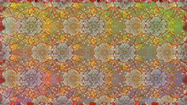 Çiçekli, suluboya desenli kusursuz çiçek deseni. Raster illüstrasyonu. Renkli Bahar Temalı Kusursuz Arkaplan. Kahverengi renkli çiçekler. Düz Çiçek Elementleri Tasarımı.