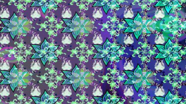 Renkli Bahar Temalı Kusursuz Arkaplan. Zentangle soyut çiçekleri. Raster illüstrasyonu. Düz Çiçek Elementleri Tasarımı. Karalama çiçeği. Şirin kumaş deseni.