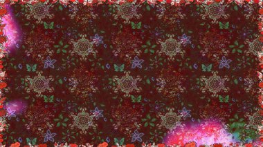 Çiçekli zambaklar kusursuz bir arka plan. Çiçek tasarımı için inanılmaz bir kolaj cenneti tarzı. Parlak çiçekli kolaj çiçekleri kahverengi.