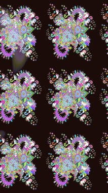 Düz Çiçek Elementleri Tasarımı. Çiçeksiz desenli arka plan, yaz çiçekleri. Renkli Bahar Temalı Kusursuz Arkaplan. Gri renkli çiçekler.