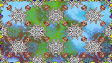 Raster illüstrasyonu. Eski usul. Raster. Kumaş, tekstil, duvar kağıdı baskısı için. Kusursuz bir geçmişi var. Tomurcukları çiçekli sevimli çiçek deseni..