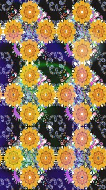 Moda baskıları için zarif bir şablon. Küçük çiçekte güzel bir desen. Sarı çiçekli bahar çiçekleri. Motley illüstrasyonu. Küçük renkli çiçekler..