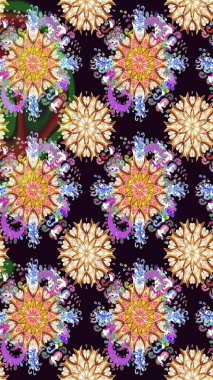 Güzel kumaş deseni. Raster illüstrasyonu. Güzel karalama çiçekleri olan kusursuz çiçek desenleri. Küçük çiçekte sevimli çiçek deseni var..