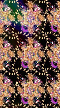 Sarma, tekstil ve duvar kâğıdı için kusursuz çiçek arkaplanı. Yumuşak pamuk tasarımı. Yumuşak fayans. Klasik çiçek desenli. Raster taze dokusu.