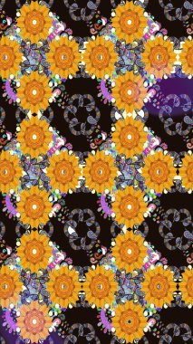 Küçük çiçekte güzel bir desen. Motley illüstrasyonu. Moda baskıları için zarif bir şablon. Küçük renkli çiçekler. Çiçekli bahar çiçekleri.