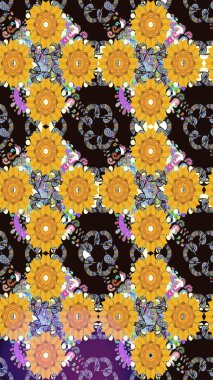 Raster resim. Sorunsuz. Sevimli çiçek desenli küçük çiçek.