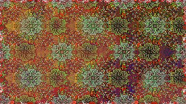 Çiçek kolajı. Çiçek arkaplan. - Kahverengi çiçekler. Doğa. Küçük çiçekte güzel bir desen var. Raster deseni. Çiçek bileşimi.