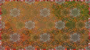 Raster illüstrasyonu. Kahverengi renkli çiçekler. Çiçek süsü ile kusursuz desen.