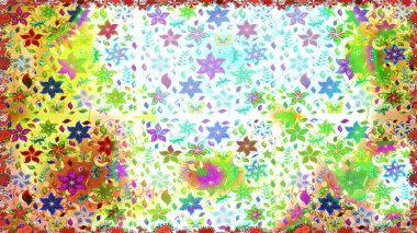 Flat Flower Elements Design. Cute flower raster pattern. Colour Spring Theme seamless pattern Background. Flowers on neutral and green colors.