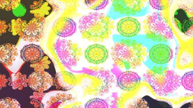 Sarı ve nötr renklerde çiçekler. Çiçekli karalama şeklinde Raster çiçek deseni. Nazikçe, güzel çiçek arkaplanı..