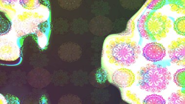 Çiçek ve yapraklı çiçek deseni. Raster illüstrasyonu. Küçük çiçekli şirin desen.