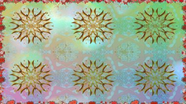 Tarafsız ve mavi renkte çiçekler. Raster illüstrasyonu. Renkli Bahar Temalı Kusursuz Arkaplan. Düz Çiçek Elementleri Tasarımı. Çiçekli, suluboya desenli kusursuz çiçek deseni.