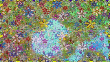 Raster desen. Suluboya efekti. Organik öğeleri. Botanik seamless modeli.