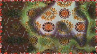 Kahverengi ve gri renkte manzaralı çiçek deseni. Çiçek kompozisyonu, el boyası, hassas şablon. Üst manzara, yumuşak stil. Sevgililer günü ve tebrik kartı konsepti için şık bir davet.