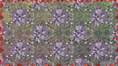 Çiçek arkaplan. - Gri ve nötr çiçekler. Çiçek kolajı. Çiçek kompozisyonu. Doğa. Raster deseni. Küçük çiçekte güzel desen var..