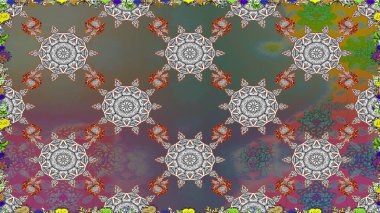 Gri ve kahverengi renklerde güzel çiçekler ve yapraklarla kusursuz desen, suluboya çiçek deseni, duvar kağıdı, kart ya da kumaş için fayanslı. Raster illüstrasyonu.