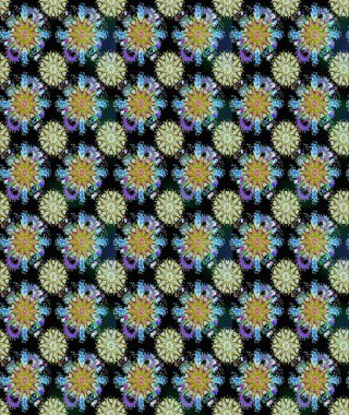 Çiçeklerle suluboya desenli çiçek deseni. Raster illüstrasyonu. Siyah ve nötr renklerde güzel tekstil.