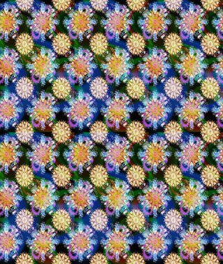 Sevimli, pürüzsüz desenli, küçük çiçekli, klasik tarzda. Raster illüstrasyonu. Kumaş, duvar kağıdı ve kağıt üzerine baskı yapmak için gelişen arka plan. Moda arka planında parlak buketler.