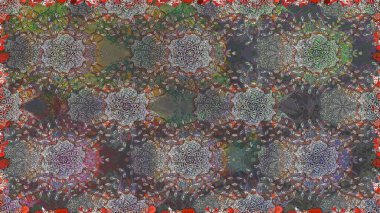 Raster dikişsiz çiçek deseni. Vadinin çiçekleri gri ve kahverengi renklerde.