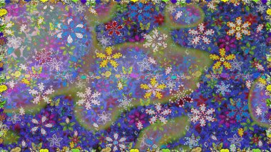 Kusursuz. Küçük çiçekteki sevimli çiçek deseni. Raster illüstrasyonu.