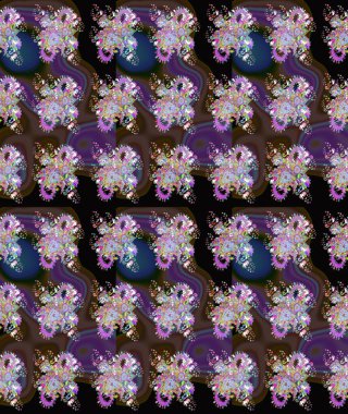 Çiçek deseni. Düz Çiçek Elementleri Tasarımı. Raster illüstrasyonu. Kusursuz Chichi kumaş deseni. Renkli Bahar Teması Kusursuz Arkaplan.