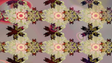 Şirin çiçek elementleri. Renkli Bahar Teması eskiz kalıbı. Taslak desenli, modaya uygun kumaş deseni. Düz Çiçek Elementleri Tasarımı. Raster illüstrasyonu.