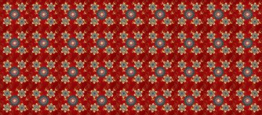 Antika altın tekrarlanabilir duvar kağıdı. Altın element gri, kahverengi ve kırmızı renklerde. Barok tarzında altın çiçek süsü. Damask arkaplanı tekrarlayan kusursuz desen.