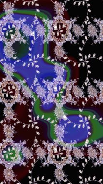 Raster illüstrasyonu. Çiçek ve yapraklı karalama şeklinde Raster çiçek deseni. Nazikçe, bahar çiçekleri siyah renklerde.