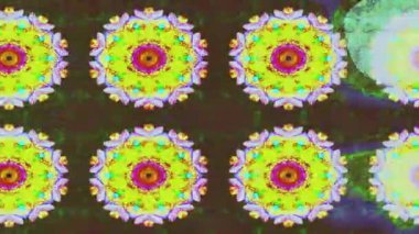 Renkli unsurlarla hareketli arka plan görüntüleri. Çiçekler. Eski model. Bayrak tarzı. Video kaydı. Şablon. Döngü. Kusursuz.. 