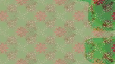 Renkli unsurlarla hareketli arka plan görüntüleri. Çiçekler. Eski model. Bayrak tarzı. Video kaydı. Şablon. Döngü. Kusursuz..