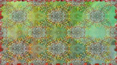 Raster illüstrasyonunda kusursuz çiçek deseni. Süslü kumaş deseni. Renkli Bahar Temalı Kusursuz Arkaplan. Düz Çiçek Elementleri Tasarımı.