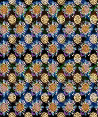 Mavi ve bej renkli çiçekler. Raster dikişsiz şirin çiçek deseni. Bahar mevsimi. Nazik romantik baskı. Tatil havası..