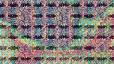 Renkli Bahar Teması eskiz kalıbı. Raster illüstrasyonundaki çiçek desenli çizim. Düz Çiçek Elementleri Tasarımı. Güzel kumaş deseni.