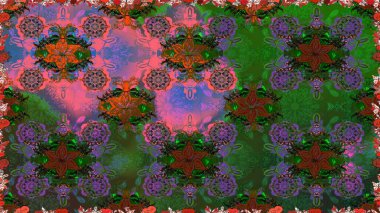 El yapımı çiçek ve bitki koleksiyonu. Raster illüstrasyonu. Eskiz tarzı yeşil ve kahverengi renkler. Şirin karalama çiçekleri olan kusursuz çiçek desenleri. Raster illüstrasyonu.