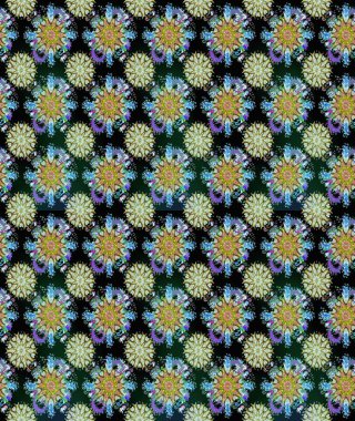 Raster düz çiçekleri pürüzsüz desen. Hediye ambalaj kağıdı, tebrik kartları, posterler ve pankart tasarımı. Siyah ve nötr renkte çiçekler.