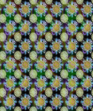 Düz Çiçek Elementleri Tasarımı. Raster kusursuz. Güzel kumaş deseni. Renkli Bahar Temalı Kusursuz Arkaplan. Çiçek deseni.