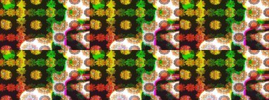 Gri ve kahverengi renkli çiçekler. Raster illüstrasyonunda kusursuz çiçek deseni.