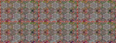 Renkli Yaz Temalı Kusursuz Arkaplan. Sevimli çiçek raster deseni. Düz Çiçek Elementleri Tasarımı. Modaya uygun kumaş deseni.