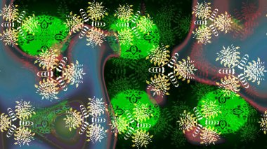 Parlak renkli çiçekleri ve yeşil ve mavi renkli yaprakları olan harika bir çiçek deseni. Modern çiçek arkaplanı. Moda baskıları için zarif bir şablon. Halk stili.
