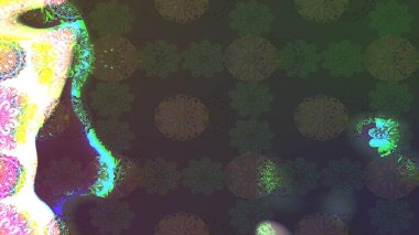 Raster illüstrasyonu. Organik motif arka planı. Ultraviyole kumaş deseni. Çizim deseni.