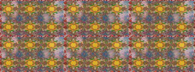 Raster illüstrasyonunda kusursuz çiçek deseni. Kahverengi ve nötr renkte çiçekler.