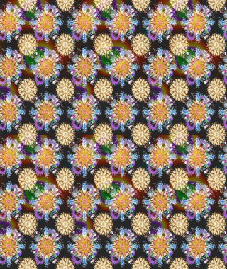 Raster illüstrasyonu. Güzel, parlak, pürüzsüz kumaş, tuval. Şablon, pürüzsüz, çiçekli kenar. Kıvırcık, parlak örgü. Çiçek çelengi. Klasik eski arkaplan.