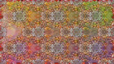 Nazikçe, güzel çiçek arkaplanı. Çiçekli karalama şeklinde Raster çiçek deseni. Kahverengi ve bej renkli çiçekler.